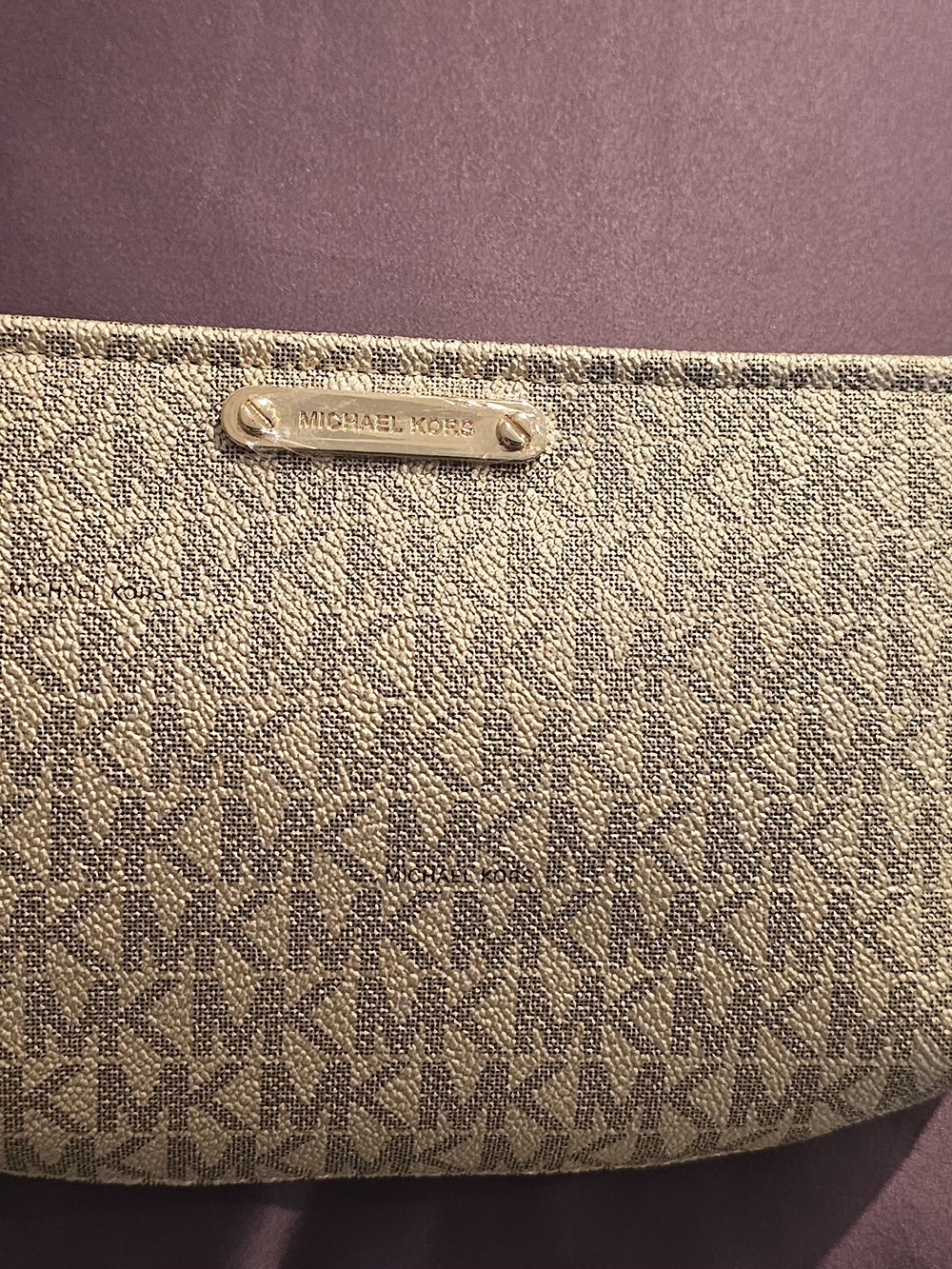 Michael Kors Belt Bag Fanny Pack Waist Bag Gold Metallic Logo Print | NWT $78 Re